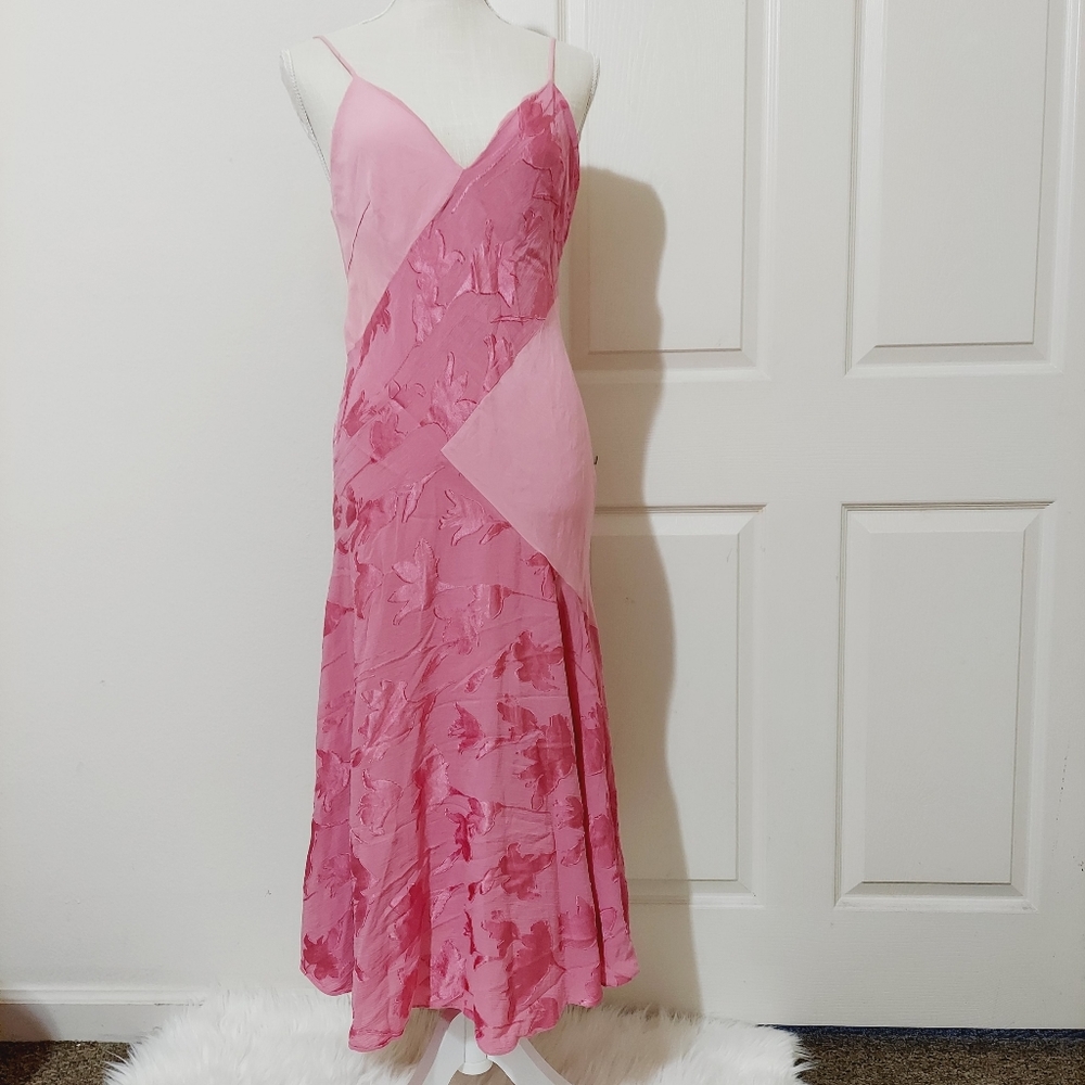 Prabal Gurung Pink cami midi floral dress